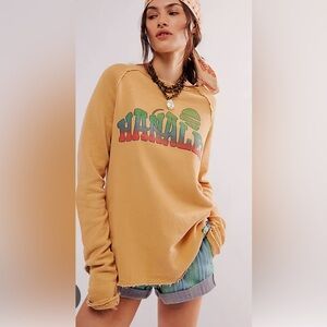 NEW FREE PEOPLE SURF LONG SLEEVE RAGLAN TEE